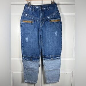 KanCan Two Tone Denim Jeans Pristine Condition Multi Pocket Design Size 8